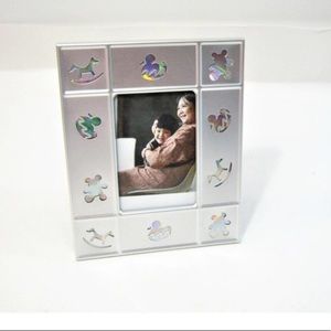 Baby Nursery Bright Silver Photo Frame Picture Holder For 3x2 Inch Photo